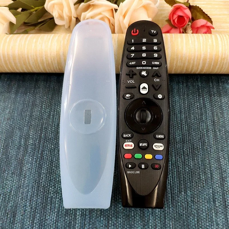 Home Thickened Anti-fall Transparent Silicone Case Dynamic Smart TV Remote Control Protective Cover AN-MR600/650 1 Pc