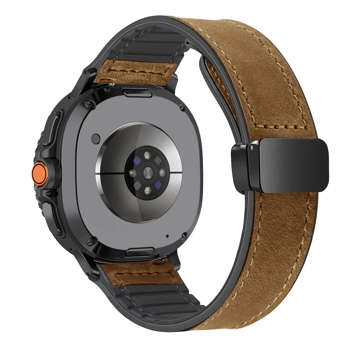 Magnetic Buckle Leather Silicone Watch Band Bracelet