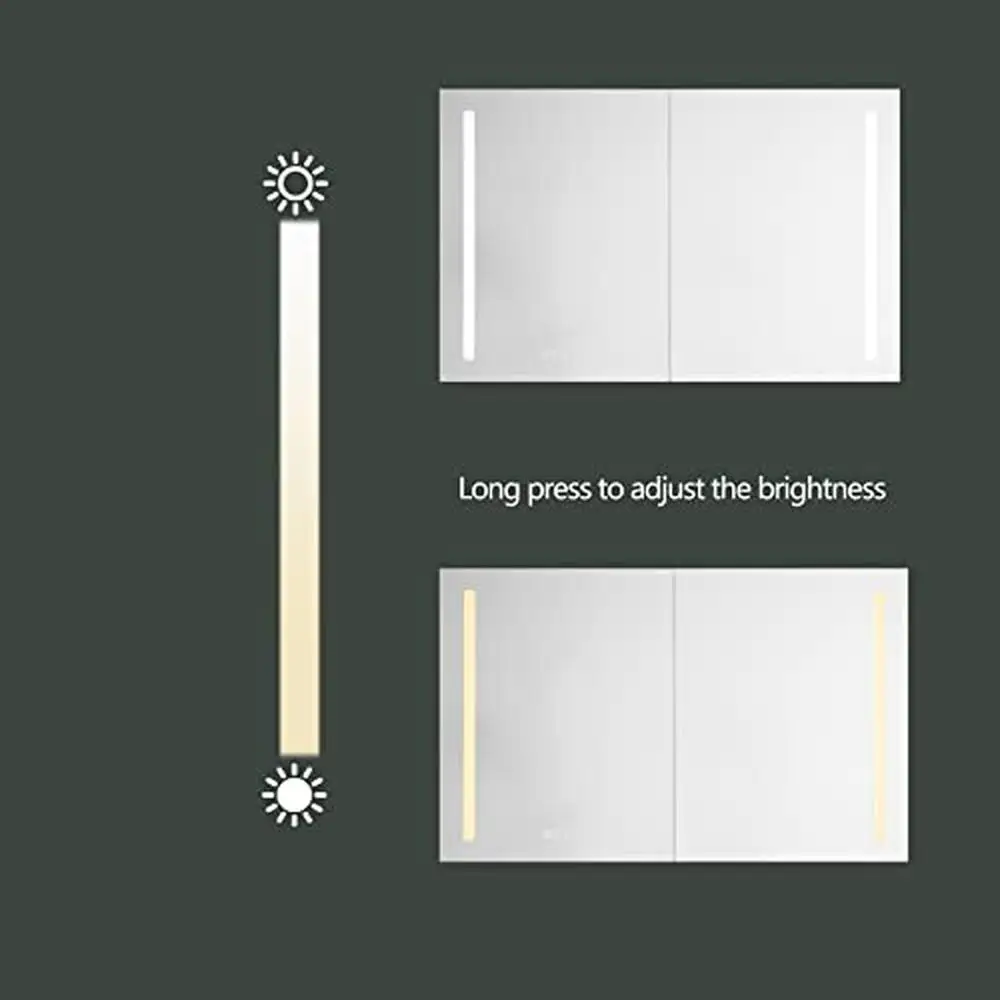 Aluminum Wall Mounted Bathroom Medicine Cabinet with LED Lights
