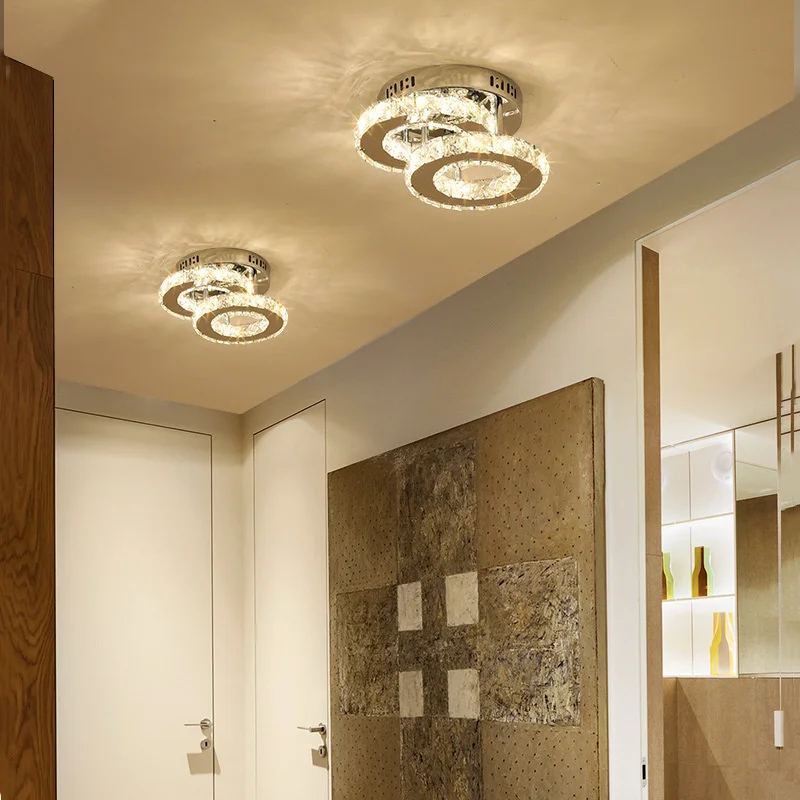 Modern Crystal Led Chandeliers Lighting For Bedroom Lustre Corridor Cloakroom Ceiling Lamp Luminaire For Dining Room Pendant