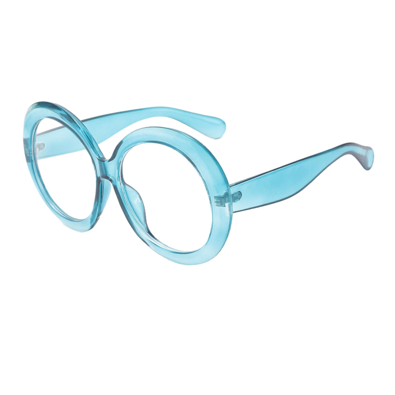 Women Round Frame Sun Glasses Brown Gradient Vintage Oversized