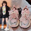 Girls Running Shoes with Sweet Mesh Bow Kids Sports Shoes Breathable 2025 New Fashion Children Sneakers Princess Style Cute 3