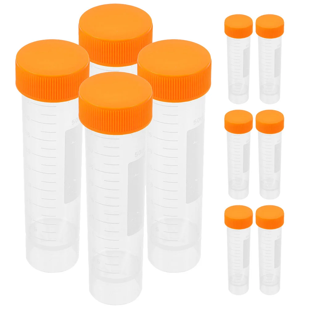 

10 Pcs Test Tubes With Screw Caps Centrifuge Centrifuge Test with Caps Scientific Experiments Vials 50 Ml