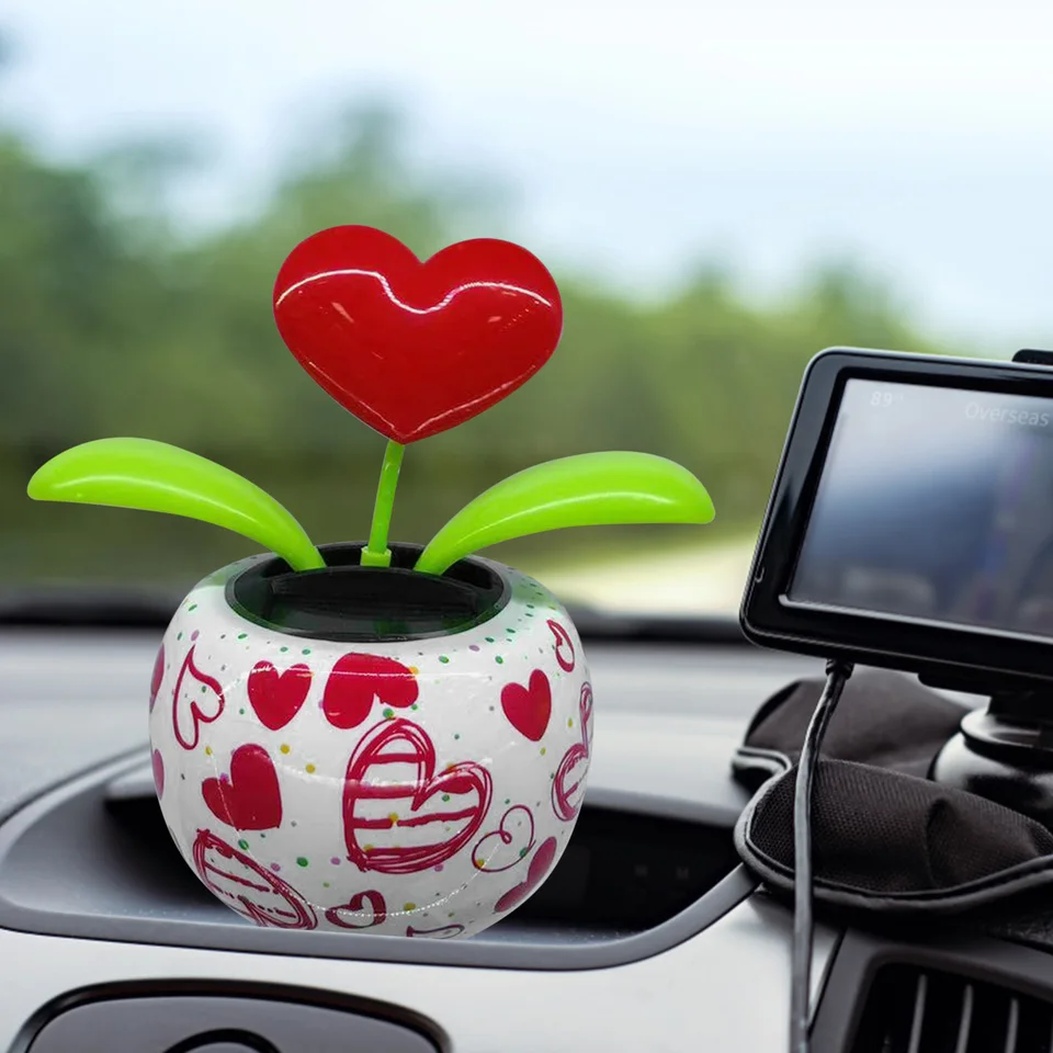 tinysiry Grappige Zonne-aangedreven Dansende Bloem Speelgoed Auto Ornament, Automobiel Dashboard Dansende Bloem Zwaaiend Speelgoed, Zonne-aangedreven Dansende Bloem Auto Dashboard Decoraties W
