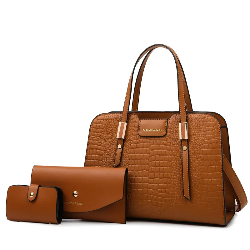Set di borse da donna Borse con manico superiore a tracolla in pelle PU goffrata