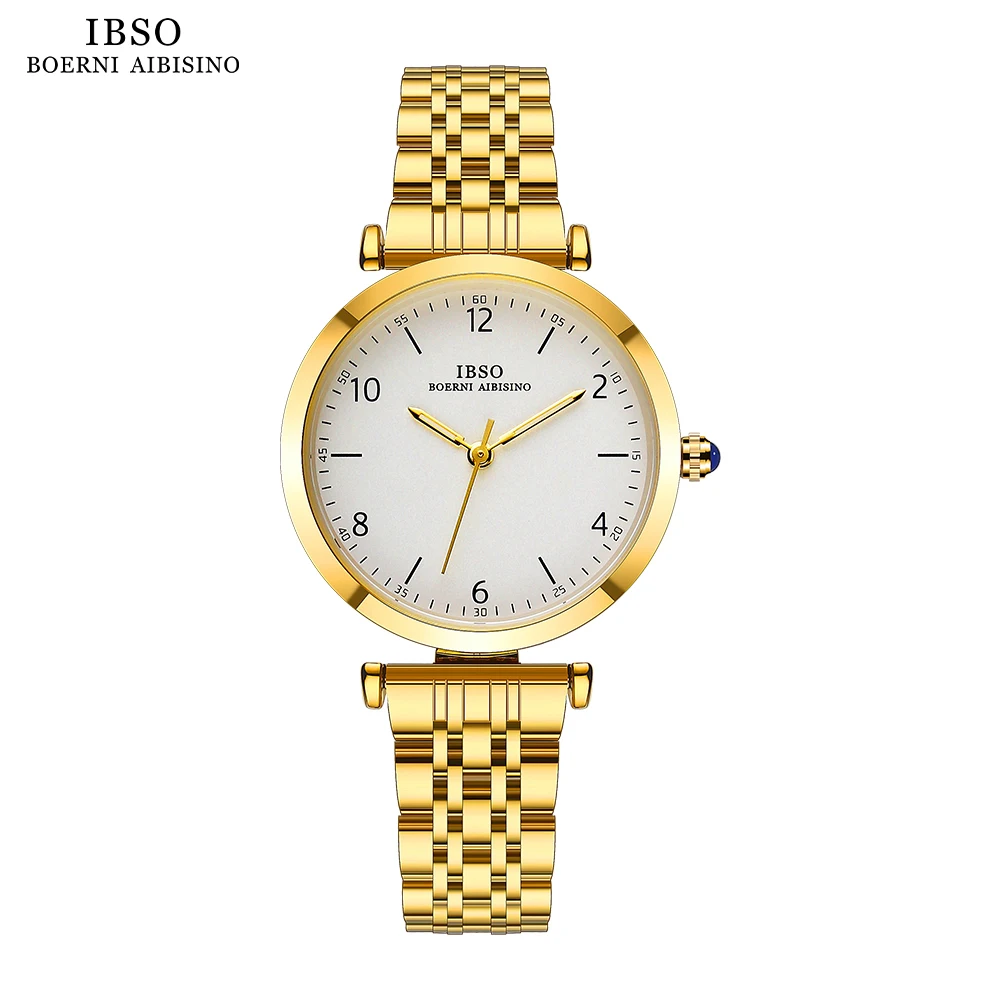 IBSO 2023 New Simple Design Women Quartz Watches Stainless Steel Strap Luminous 3ATM Waterproof  Hot Selling Watch Ladies #3662