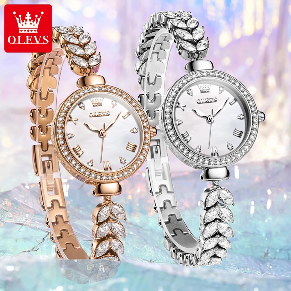OLEVS 9971 Woman's Watch Waterproof Diamond Luxury Quartz Watch For Women Roman Scale Top Brand Fashion Ladies Wristwatch