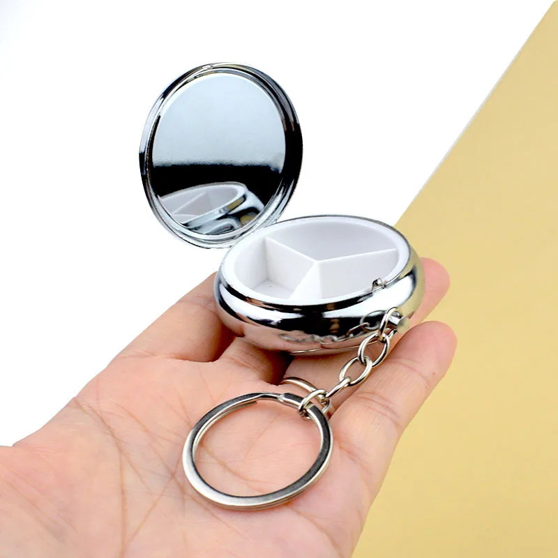 Compact Travel Pill Organizer - Portable Mini Metal Box with Compartments for Jewelry and Medicine Storage