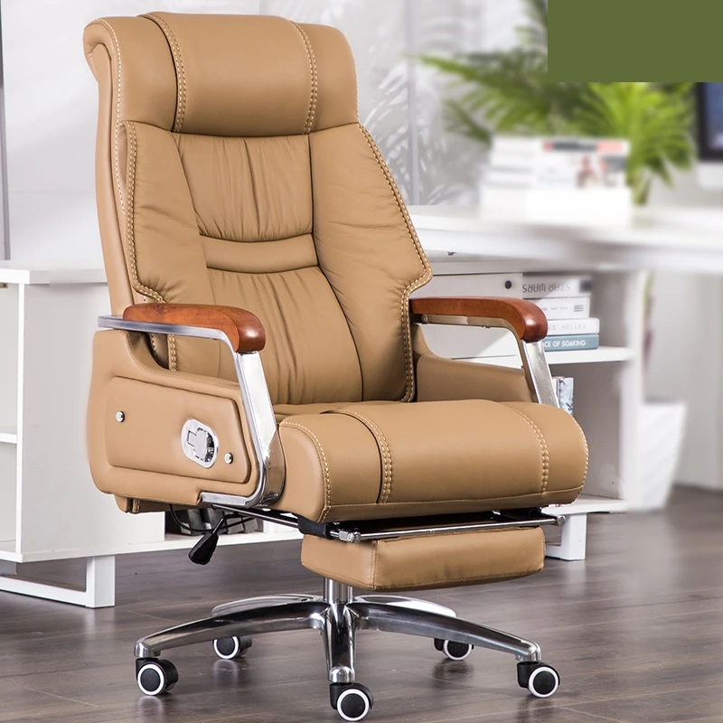 Leather Office Chair Footrest Multifunction Revolving Office Chair Comfort Nordic Back Support Sillas De Escritorio Home Supply pedicure massage table full body mattresses tattoo comfort foldable bed multifunction kosmetikliege massage furniture mq50mb