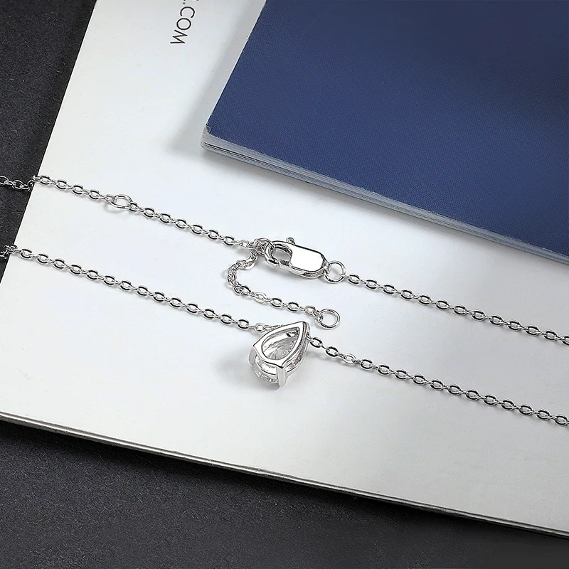OEVAS 1-4CT 워터 드롭 Moissanite 펜던트 목걸이 귀걸이 여성용 S 스파클링 웨딩 파티 파인 쥬얼리 세트