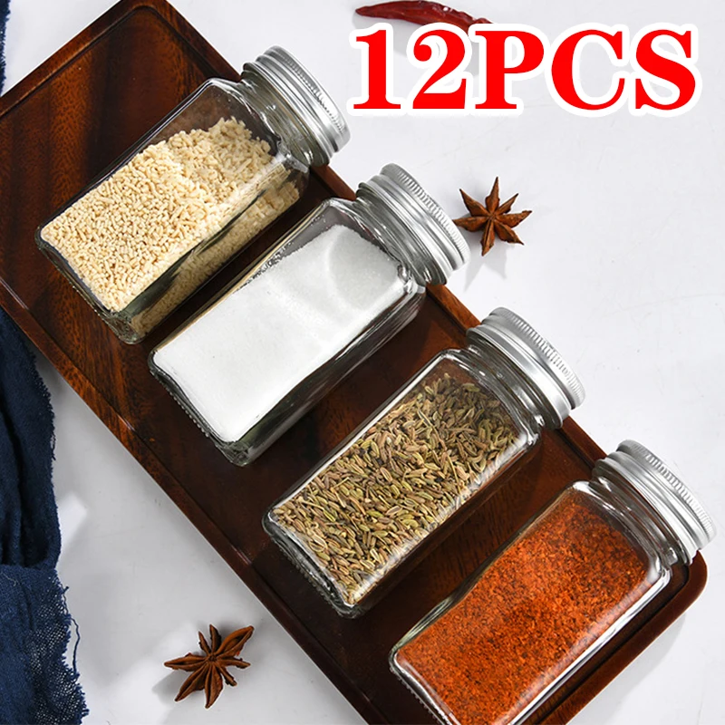 120ML Seasoning Shaker Bottles Glass Spices Condiment Jars Kitchen for Kitchen Gadget Salt and Pepper Shaker Spices Boxes Tool