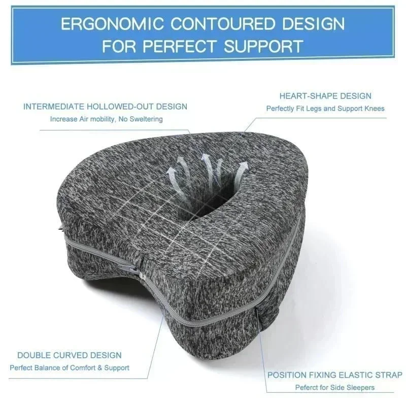 Cotton memory foam leg pillow orthopedic pillow for sciatica relief back hip side sleeping pillow in pregnancy for bed and sofa 2