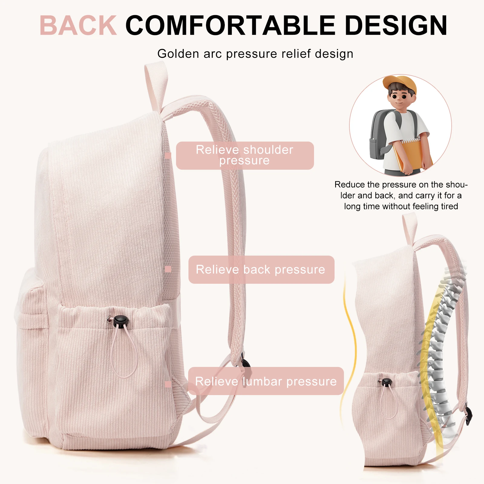 School Backpack for Teens Girls Boys Laptop Bag Fits 15.6 Inch College Travel Durable Leisure Fashion Student Backpack for Women 6