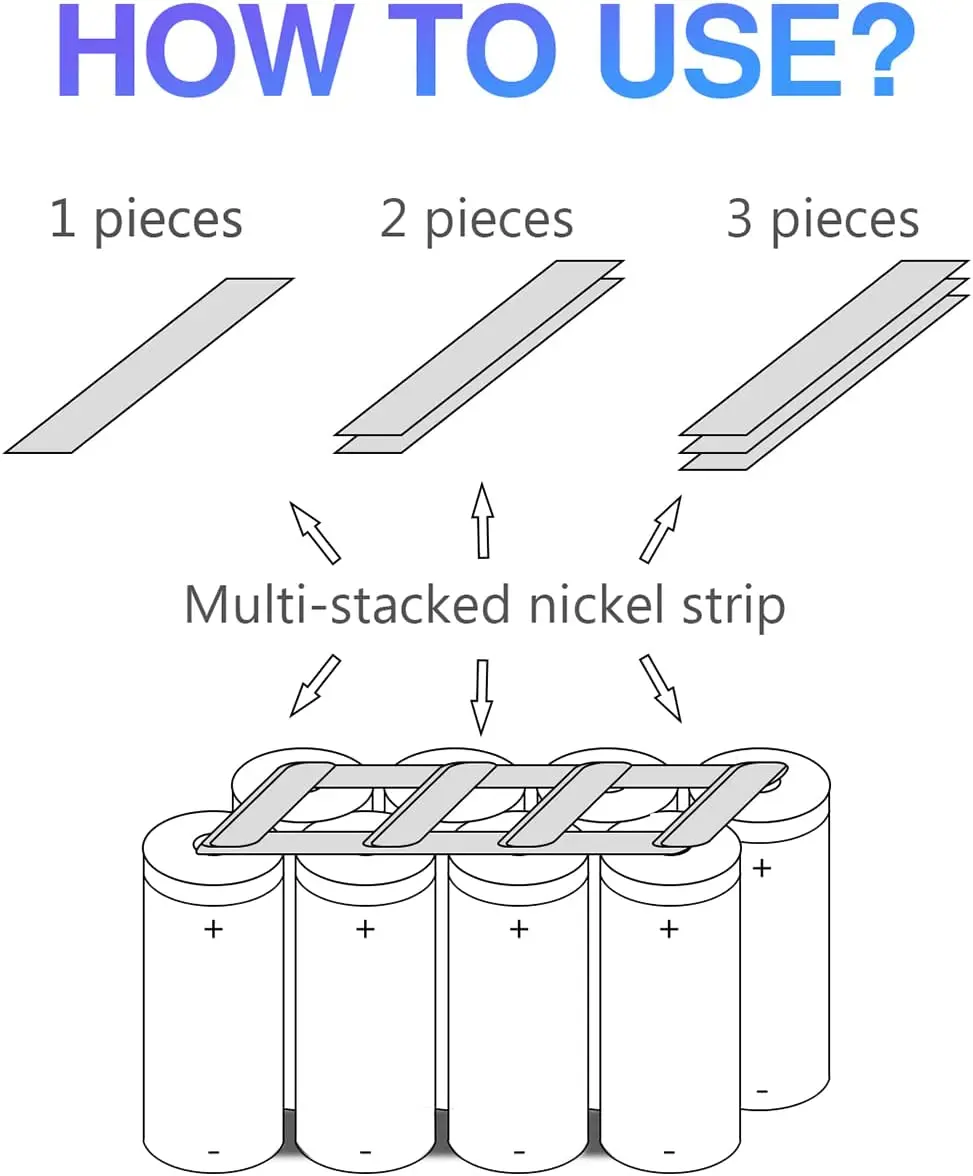 Nickel Strip for 18650 battery nickel plate connector Nickel Soldering Tabs 0.1/0.15/0.2 Three options 100pcs