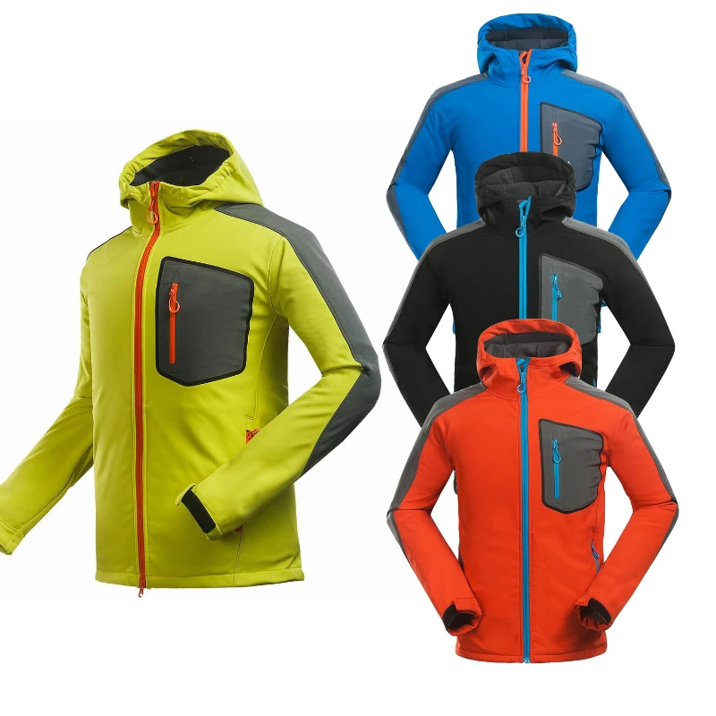 Men's Outdoor Jackets Mountaineering Wear Leisure Sports Jacket Composite Velvet Soft Shell Coat Windbreaker