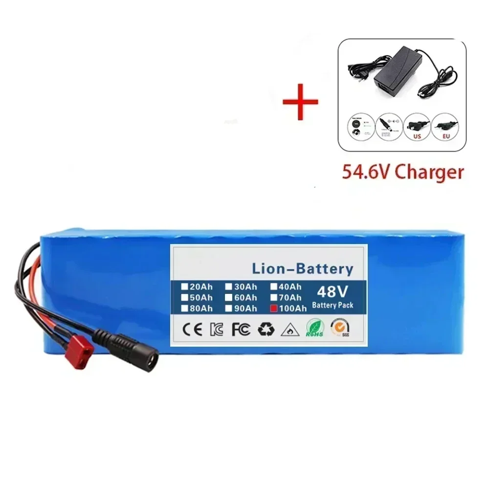2025 Neuer 48V 100Ah 2000W 13S3P DC/T Lithium-Ionen-Akku Geeignet für 48V-Motoren mit BMS+54,6V-Ladegerät – Detail 4
