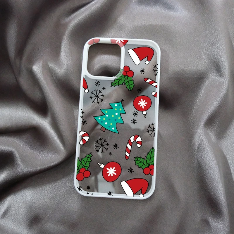 Festive New Year 2025 Santa Christmas Phone Case with Snowflake Design - Shockproof Cover