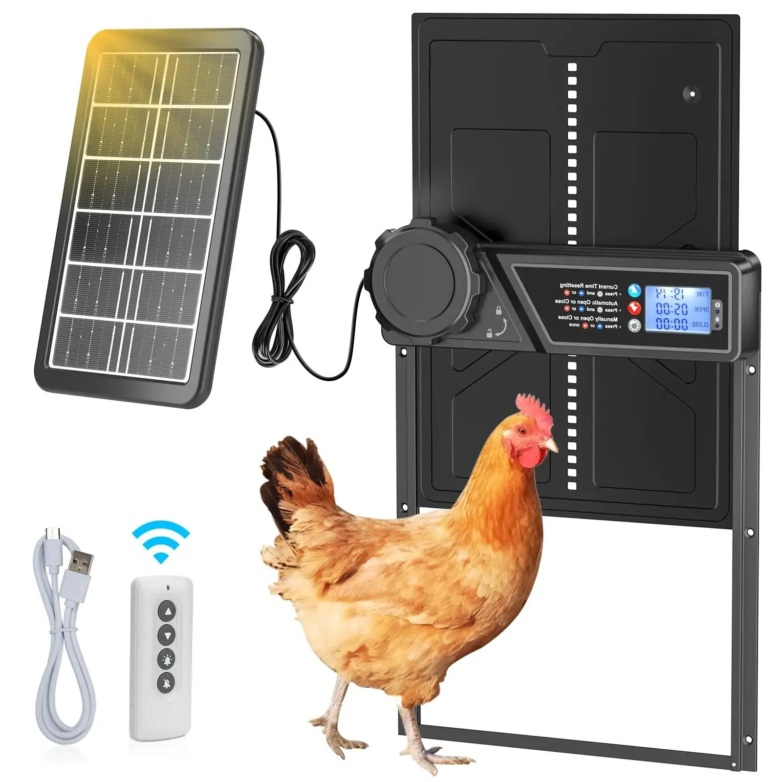 Porta Automatica Per Pollaio Con Timer - In Lega Di Alluminio, Anti-Pizzicamento, A Batteria - Foto 7