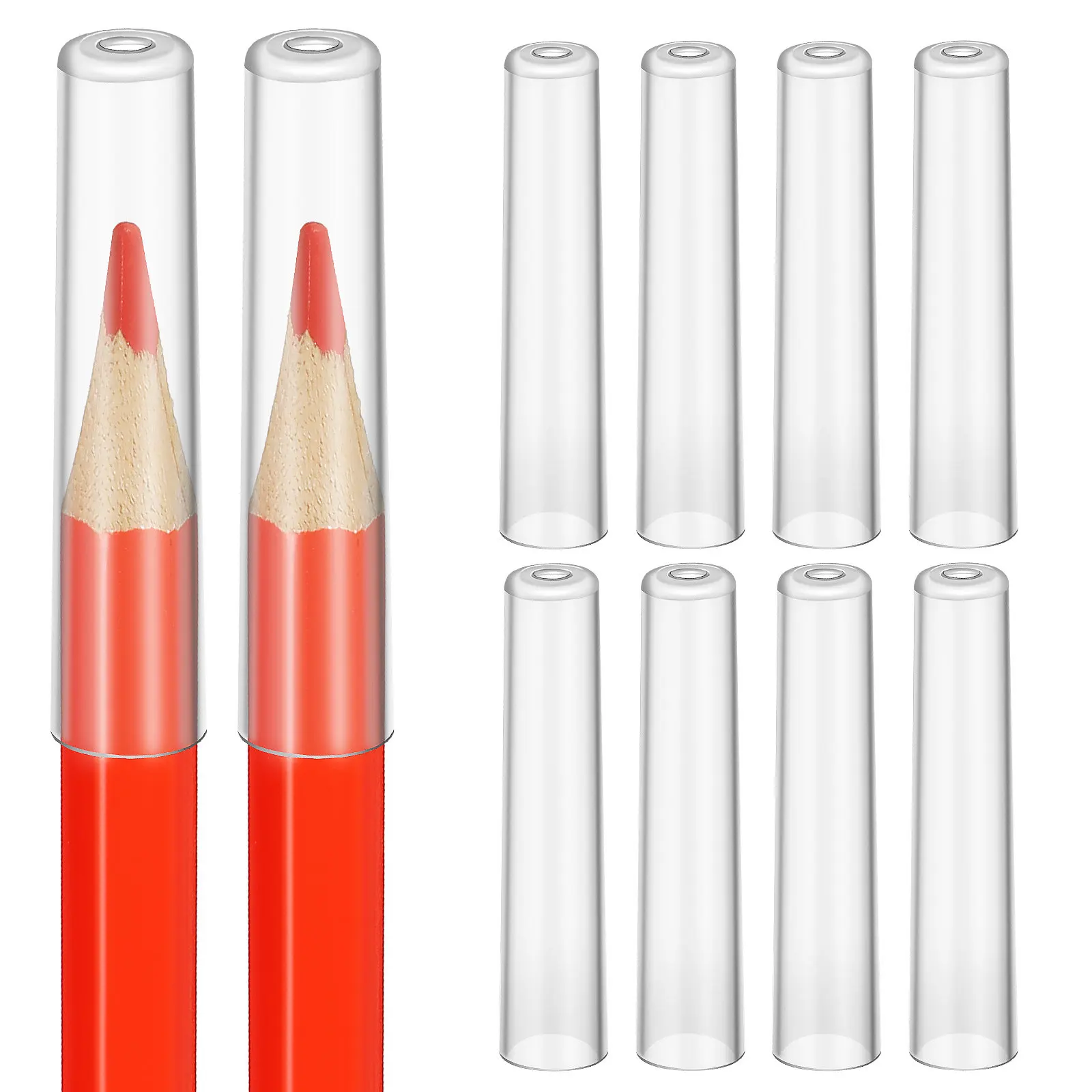 10Pcs Snug Pencil Caps 연필 연장기 컬러 나무 연필용 팁 프로텍터 학생 교사 사무용품