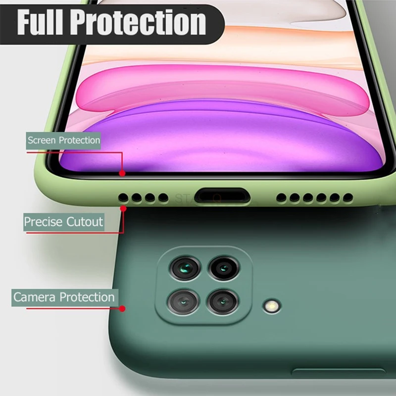 Premium Liquid Silicone Camera Protector Phone Case - Soft Back Cover