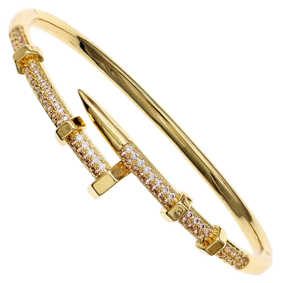 Zircon Bracelet Classic Stainless Steel Woman&rsquo;s Nail Bracelet Europe and the United States Popular Bracelets Sparkling Zircon Bangle As A Gift