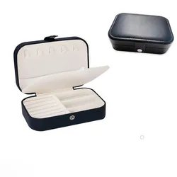 Elegant Korean Style Portable Jewelry Storage Box - High-End Large Capacity Travel Case (Black M)