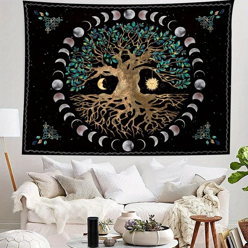 Tree Print Frosted Tapestry 75x58cm Wall Hanging 1 Pcs tapestry decor