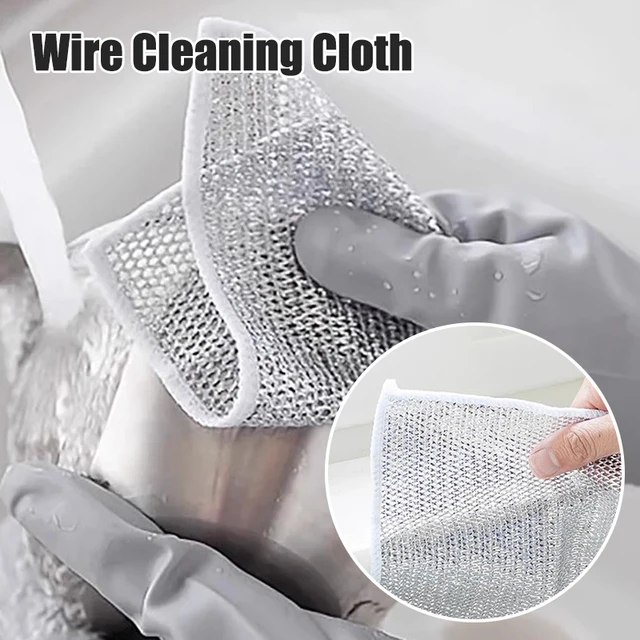 Silver Cleaning Cloth Magic Dish Towel Reusable Non Stick Oil Dishcloth Pot  Strong Rust Removal Replace Steel Wire Balls Rag - AliExpress