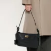 2025 Spring New Luxury Brand Rodeo Women Shoulder Bags Genuine Leather Black Handbags Women Fashion Gold Buckle Underarm Bags 3