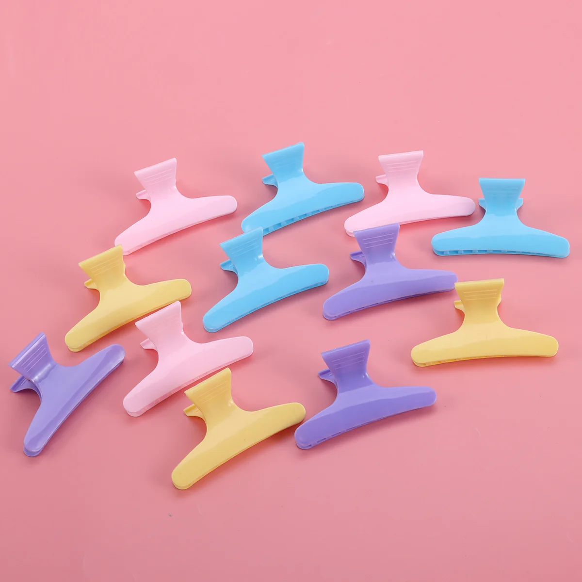 

12Pcs Salon Hair Claw Clips Colorful Hair Clamps Professional Non- Hair Clips for Styling, Sectioning, Cutting and Coloring