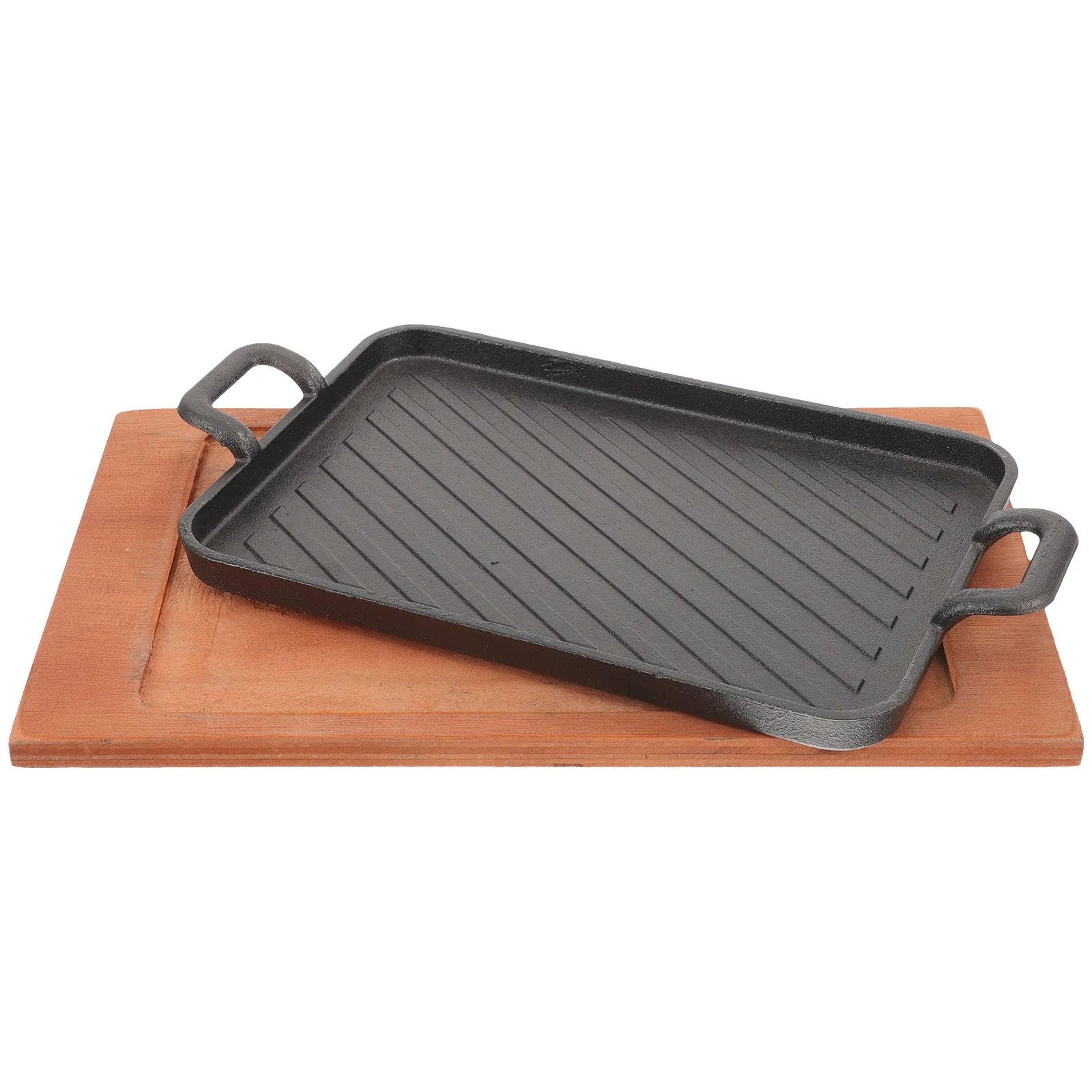 

1 Set Metal Grill Pan Nonstick Griddle Barbecue Grill Pan Iron Grill Tray Grilling Pan and Tray