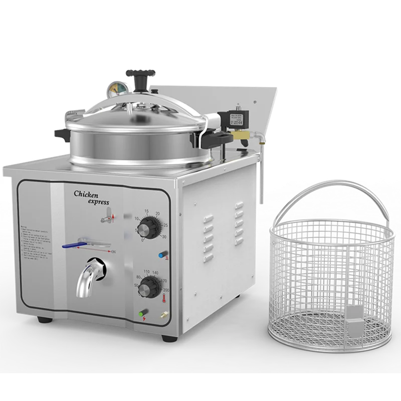 16L Electric Deep Fryer Commercial Pressure Cooking PanFrying Chicken Stainless Steel Equipment Multi-function Food Processor