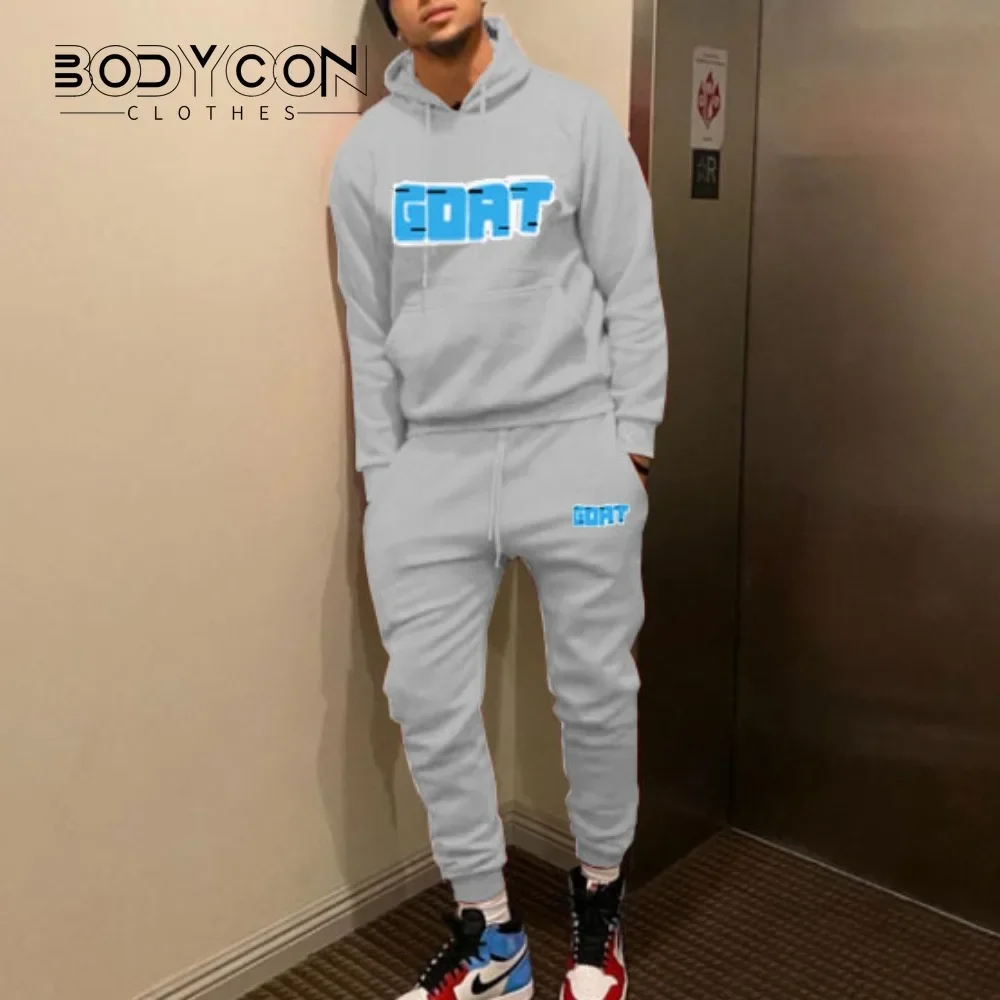 

Men's and Women's Hooded Pullover Two Piece Sets Casual Jacket Loose Hoodie Sports Fitness Pants Set Letter TOP for Men