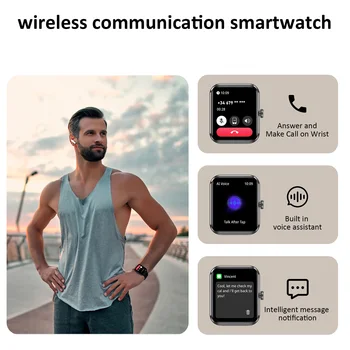 IOWODO Smart Watch 1.85” Full Touch HD Smartwatch Bluetooth Calling 100+ Sport Fitness Tracking Watch with Voice Assistant 2