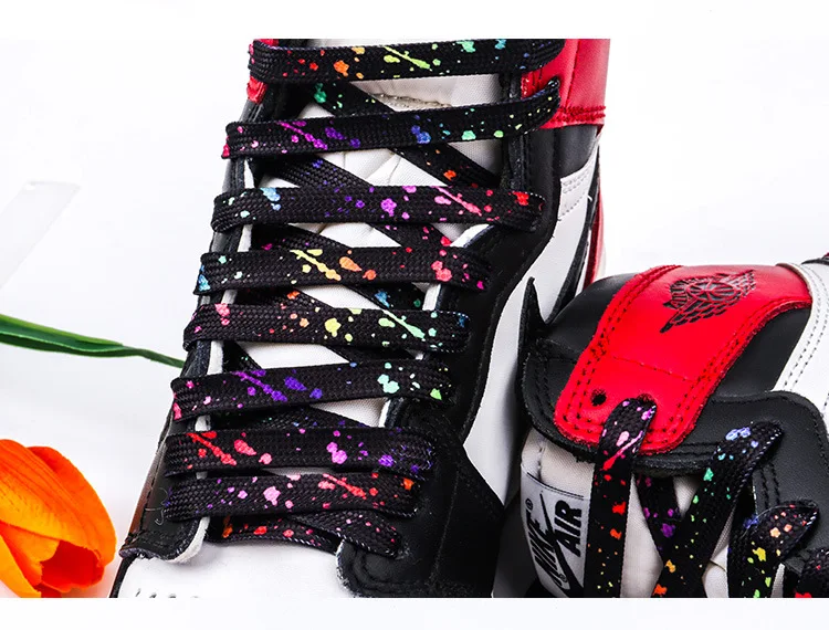 Bunte Splash Ink Schnürsenkel AF1 Basketball Schnürsenkel Männer Frauen Sneaker Leinwand Schnürsenkel Für Schuhe Zubehör 100/120/140/160CM – Detail 13