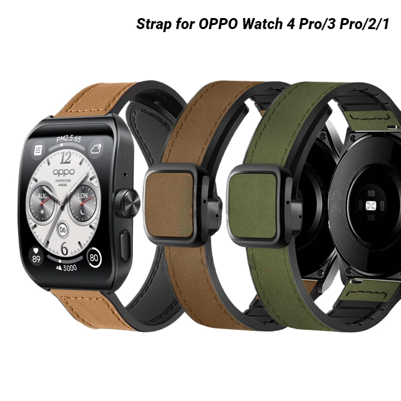 

Ремешок из коровьей кожи для смарт-часов OPPO watch 4 Pro, ремешок для смарт-часов Oppo watch 3 pro/2/1