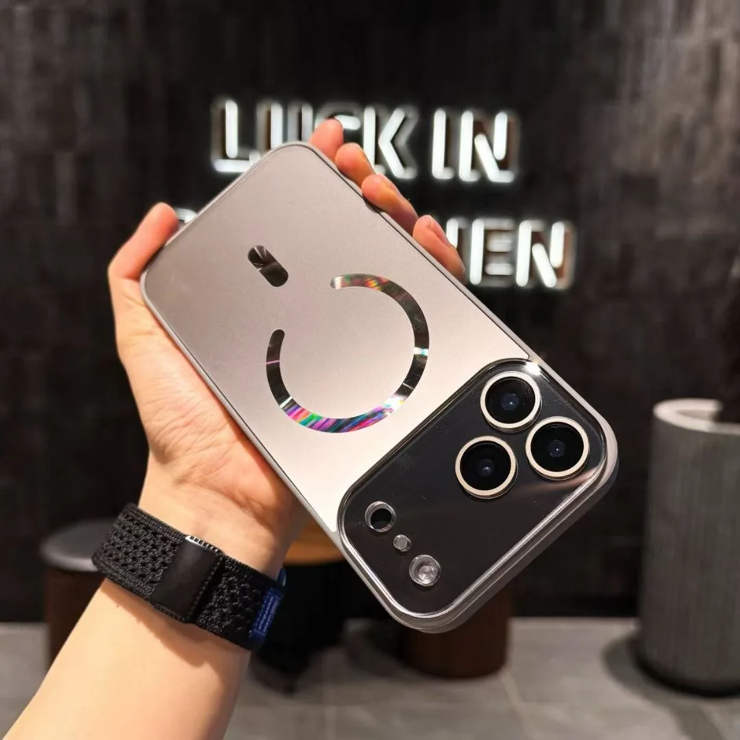 Colorful Laser Magnetic Case with Creative Large Window Lens Cover