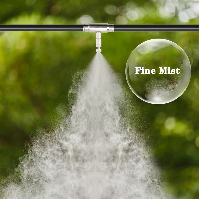100pcs 3/16 Thread High Pressure Mist Nozzle with Filter Anti Drip Fogging Sprinkler Garden Agriculture Cooling Humidfy Fittings 5
