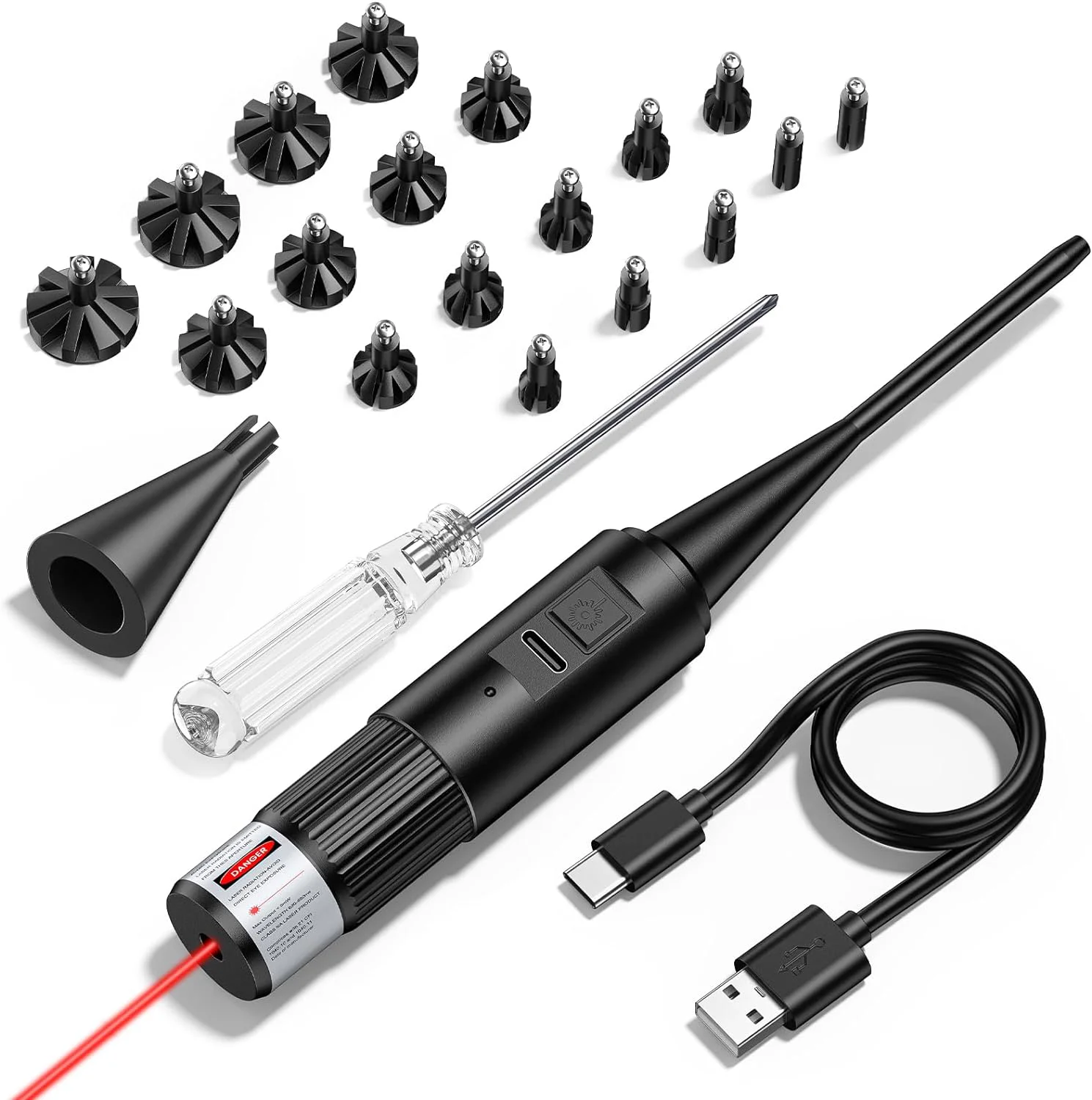 Rechargeable Laser Boresighter .17 .177 .22LR to 12GA Caliber Hunting Collimator