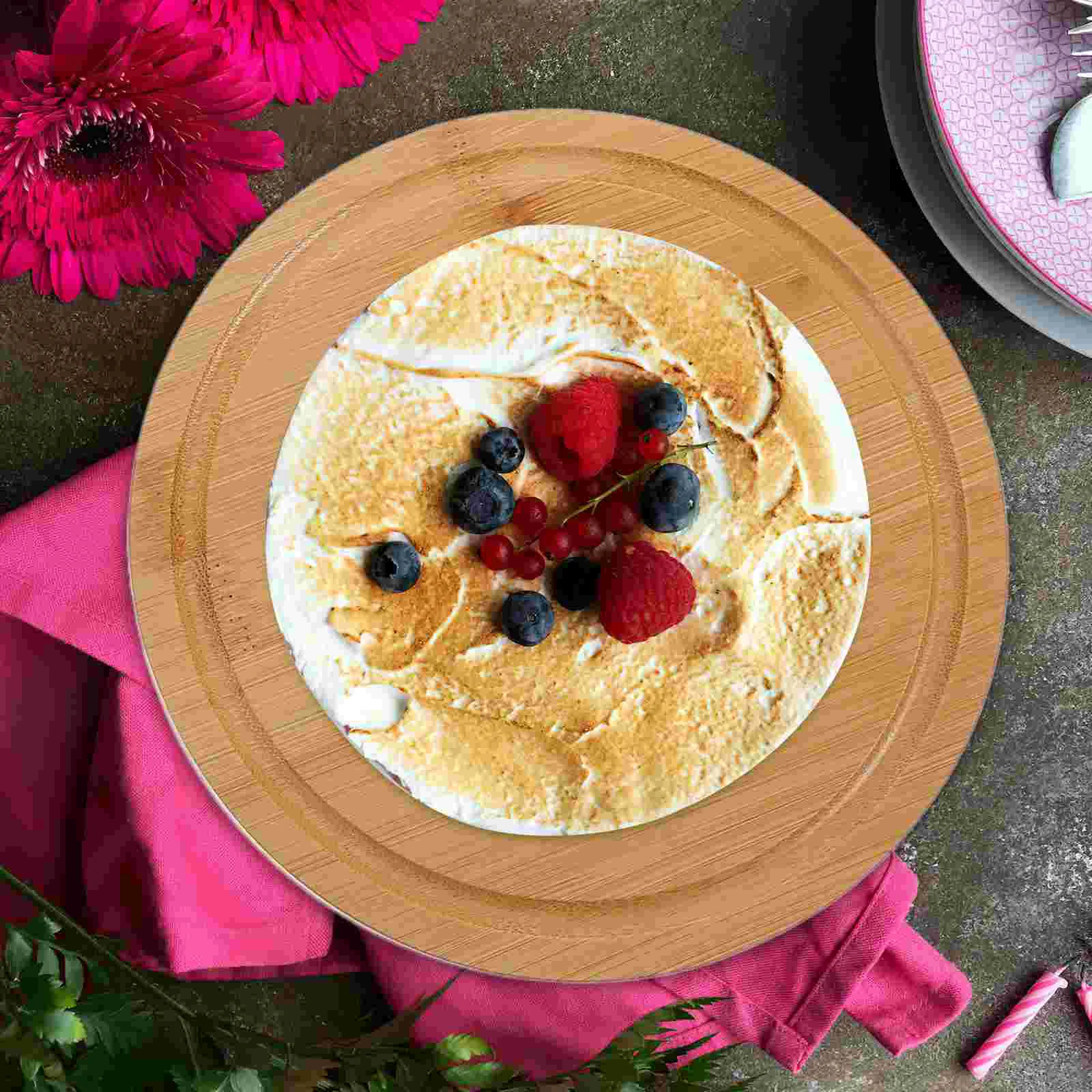 Round Wooden Butter Box Glass Dome Cover Cake Stand Lid Cream Cheese Dish Serving Tray Kitchen Dining Bar Storage Container