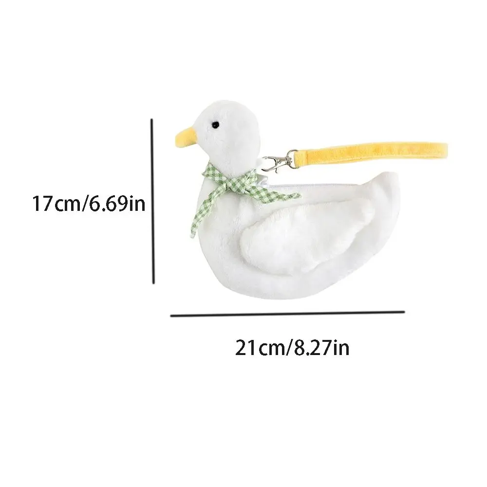 Cute Animal Plush Duck Coin Purse Zipper Cartoon Animal Handbag Large Capacity All-match Cartoon Wrist Bag Outdoor