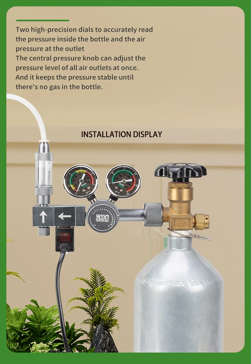 Premium Edition Aquarium CO2 Regulator with Electromagnetic Valve and Bubble Gauge