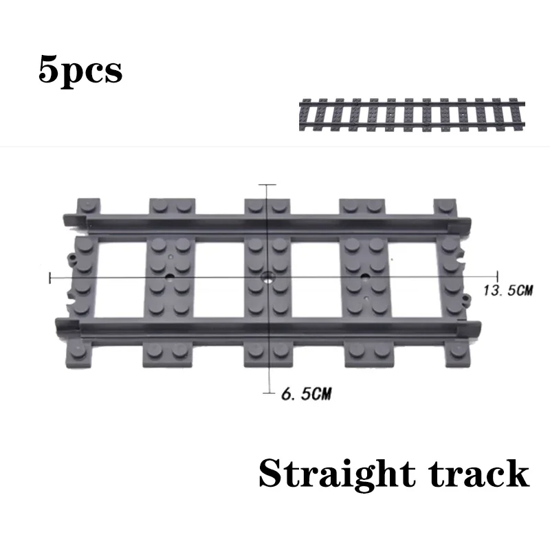 City Train Railway Building Blocks Set - Tracks, Station, and Buffer Stop Bricks Collection