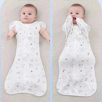 Set di coperte per neonati stampate per neonati, ragazzi e ragazze, set di fasce avvolgenti in mussola per dormire 