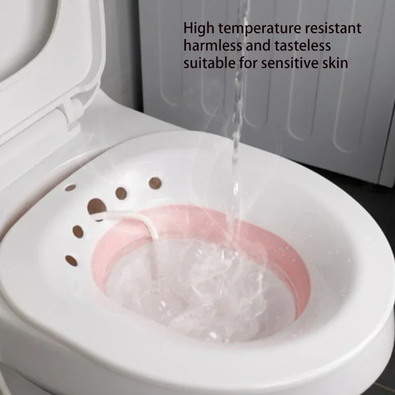 Toilet Sitz Bath Basin Folding Toilet Sitz Bath Bidet Flusher Special Wash Basin Hip Cleaning Soaking Bathtub for Pregnant Women Hemorrhoid Patient
