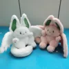 Cartoon Animated Small Animals Kawaii Pink And White Bat Plush Doll Toy Bedroom Decoration Children's Birthday Christmas Gift 1