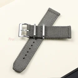 Premium Khaki Nylon Sailcloth Canvas Watch Strap - Universal Soft Sport Bracelet - 22mm (Grey)