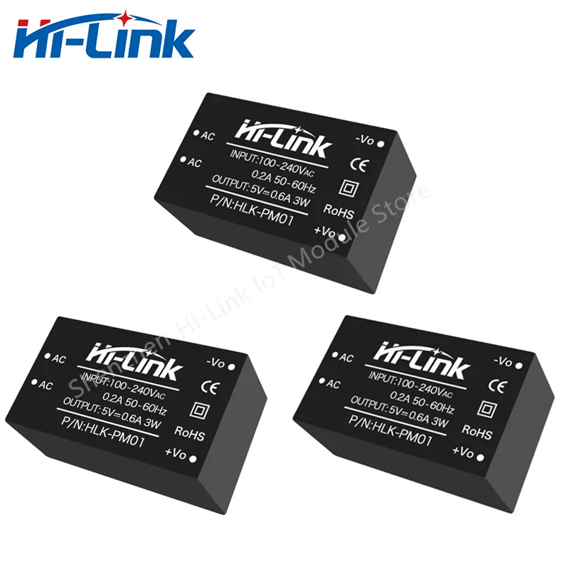 Hi-Link HLK-PM01 90-245Vac 5V 3W Output AC-DC Step Down Converter Isolation Adjustable Power Supply Module power supply switching power supply