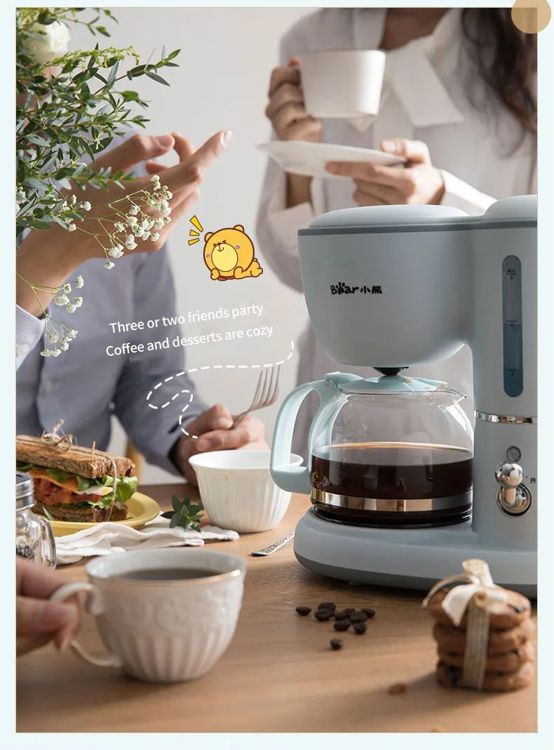 Mini cafeteira americana, gotejamento automático pequeno doméstico,