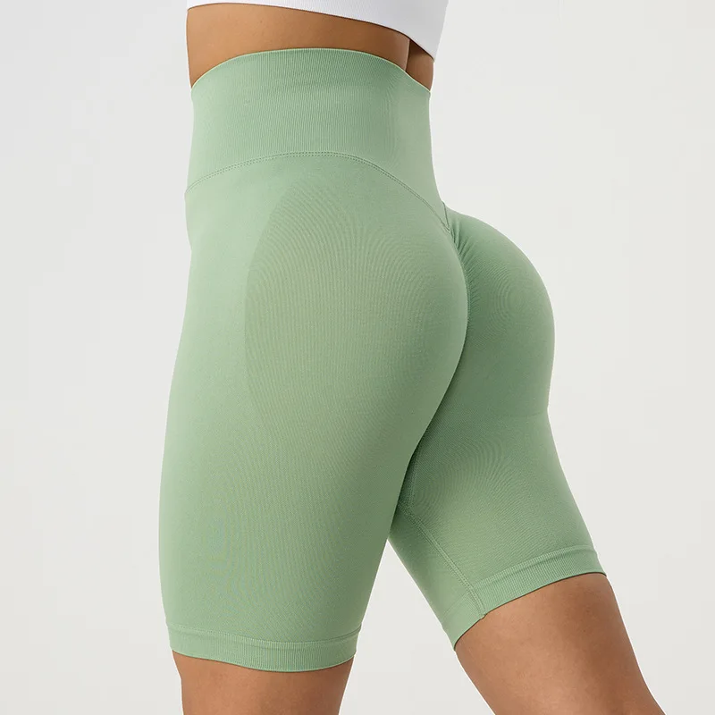 

Summer Hip-Shaping Belly-Contracting Running Five-Point Fitness Pants Women's High Waist Hip Lift Tight Sports Peach Yoga Shorts